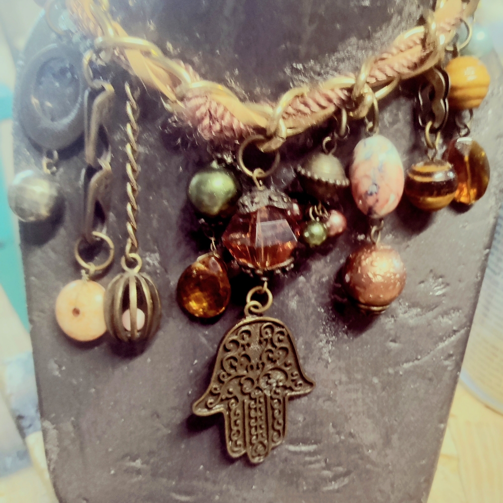 Bohemian Charm Bracelet with Multicolor Beads